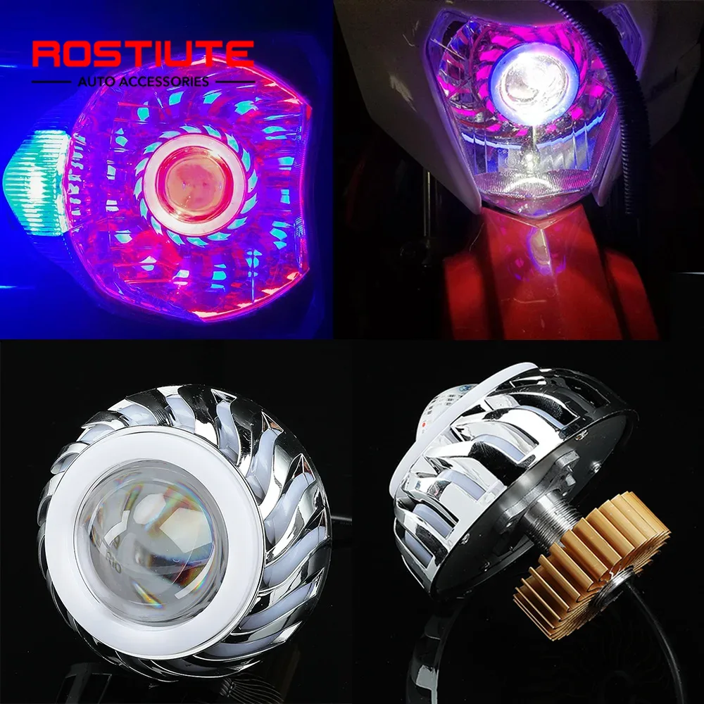 High/Low Beam Double Angel Eye - огляд і ціна Universal Motorcycle Led Headlight Projector