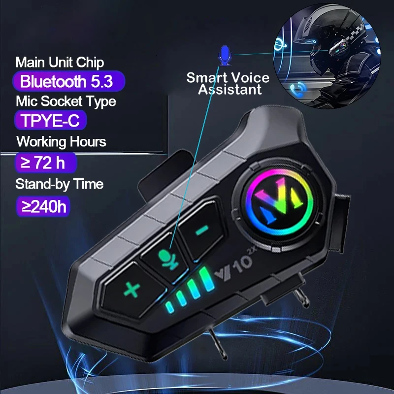 V10 2X Bluetooth Motorcycle He - огляд і ціна Full Face Motorcycle Helmet With Bluetooth