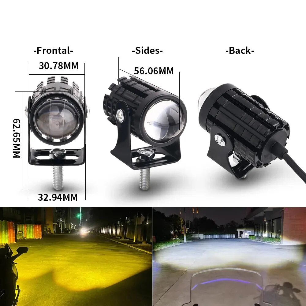 1/2PCS Universal Motorcycle LE - огляд і ціна Universal Motorcycle Led Headlight Projector