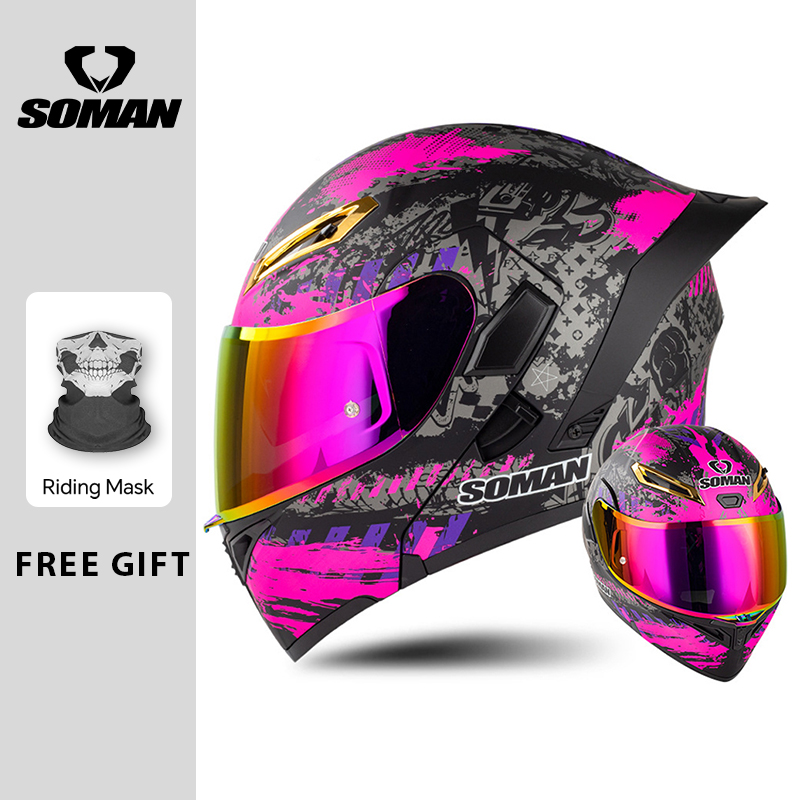 Unisex DOT Approved Dual Visor - огляд і ціна Dual Visor Motorcycle Racing Helmet