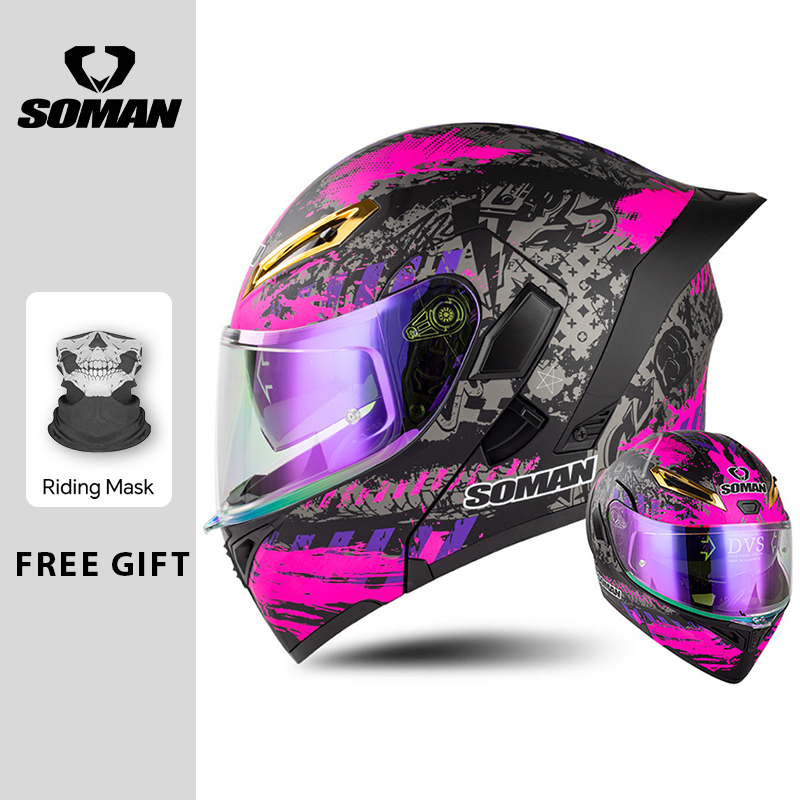 Unisex DOT Approved Dual Visor - огляд і ціна Dual Visor Motorcycle Racing Helmet