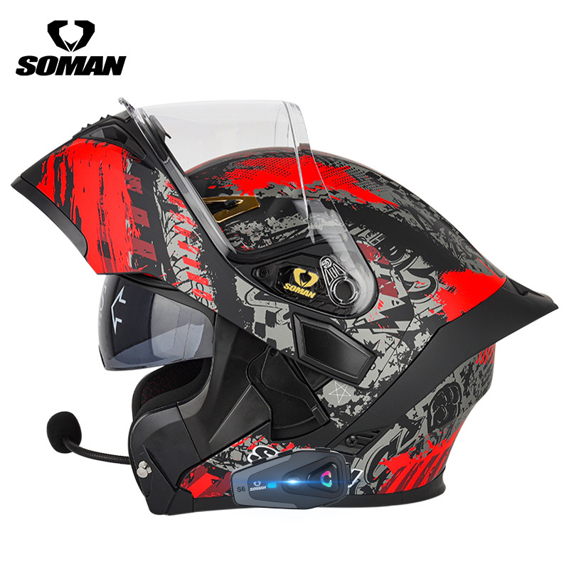 SOMAN Flip Up Motorcycle Helme - огляд і ціна Dual Visor Motorcycle Racing Helmet