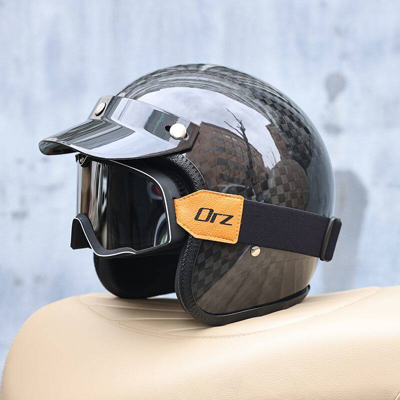 2026 Carbon Fiber Vintage Helm - огляд і ціна Carbon Fiber Lightweight Motorcycle Helmet