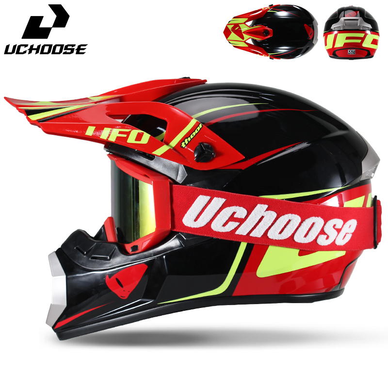 Uchoose Motocross Helmet Set   - огляд і ціна Off Road Motocross Helmet Goggles Set